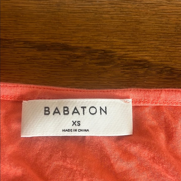 Babaton Orange Pink Scoop Neck Tie Front Tank Top - Picture 2 of 6